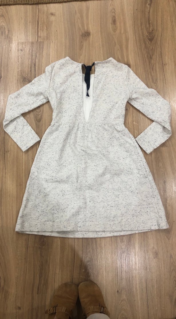 Gri Uzun Kollu Kadın Elbisesi - Görsel 2