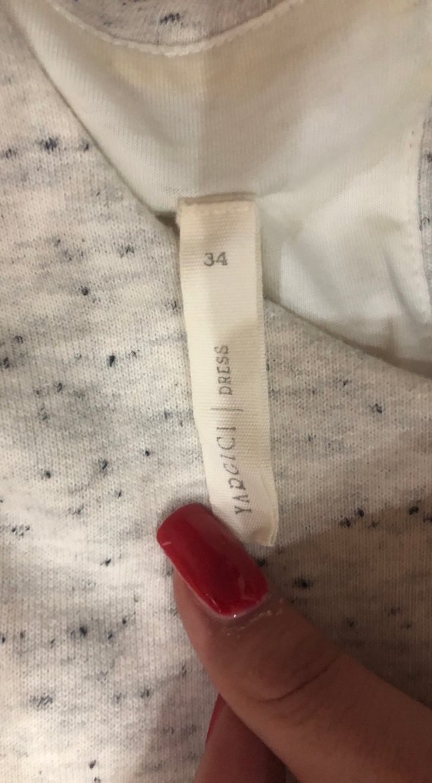 Gri Uzun Kollu Kadın Elbisesi - Görsel 3