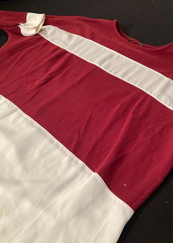 Uzun Kollu Kırmızı Beyaz Salaş Tişörtü - Görsel 3