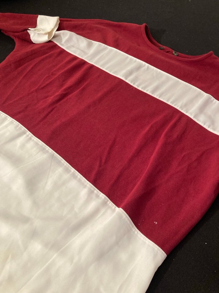 Uzun Kollu Kırmızı Beyaz Salaş Tişörtü - Görsel 3