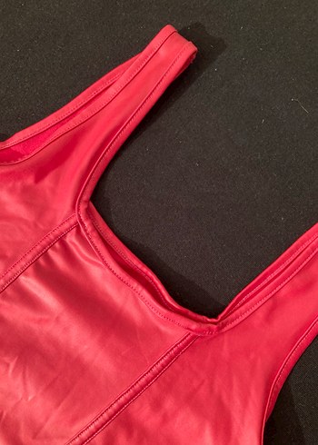 fuşya Deri Kadın Büstiyer - Görsel 2