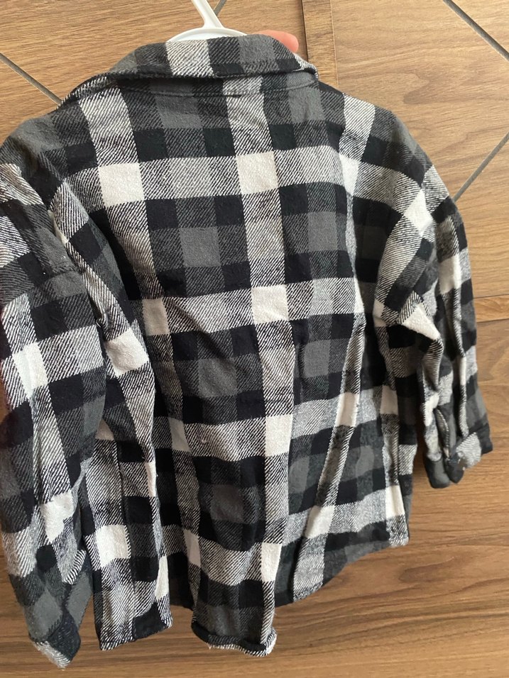 Erkek Çocuk Gri Kareli Uzun Kollu Gömlek - Görsel 2