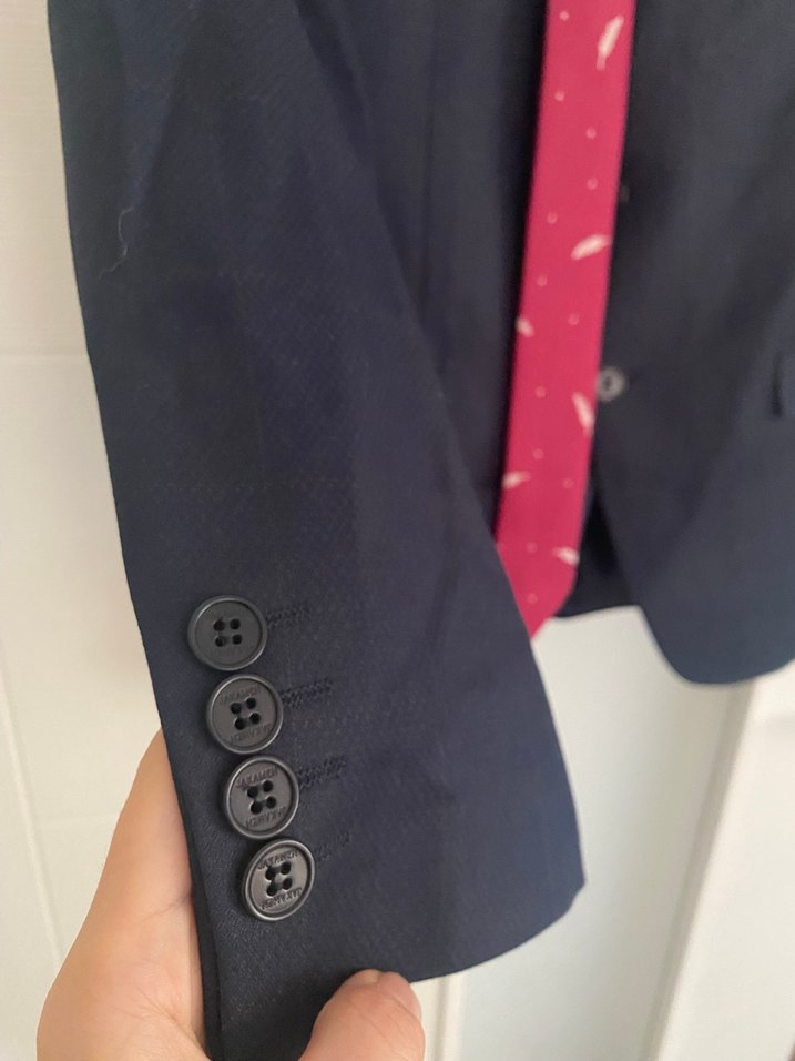 Bordo Kravatlı Erkek Kumaş Ceket - Görsel 3