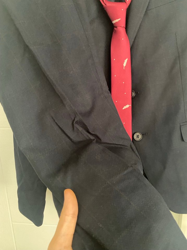 Bordo Kravatlı Erkek Kumaş Ceket - Görsel 5