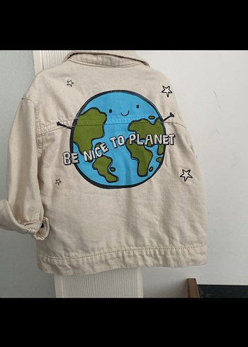 Bej Erkek Çocuk Düğmeli Pamuklu Ceket - Görsel 2