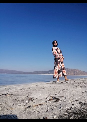 Çiçek Desenli Uzun Bohem Elbise - Görsel 4