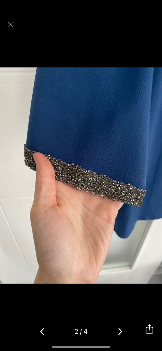 Mavi Uzun Kollu Salaş Kadın Tunik - Görsel 2