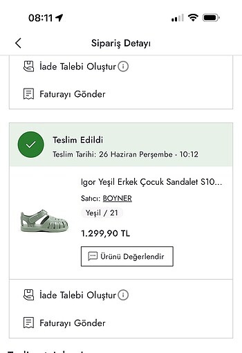 20 Beden yeşil Renk İgor Sandalet