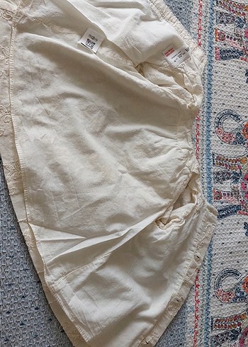 6-9 Ay Beden Zara 6-9 ay Nakışlı Dantel Detaylı Kız Bebek Elbise