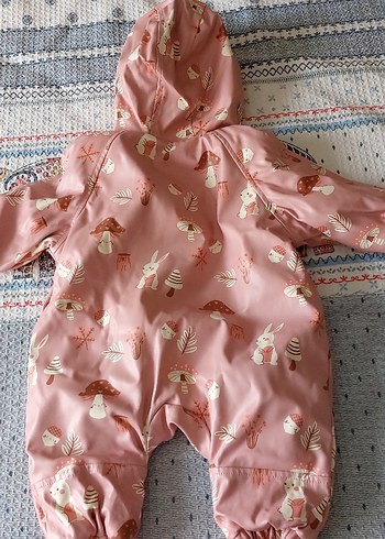 Pembe Baskılı Fermuarlı Bebek Kız Tulumu - Görsel 2