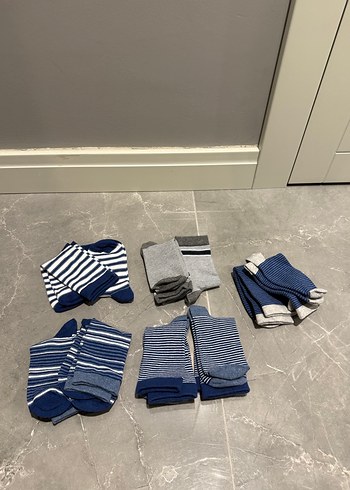 Çocuklar için Mavi ve Gri Çorap Seti - Görsel 2