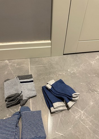 Çocuklar için Mavi ve Gri Çorap Seti - Görsel 3