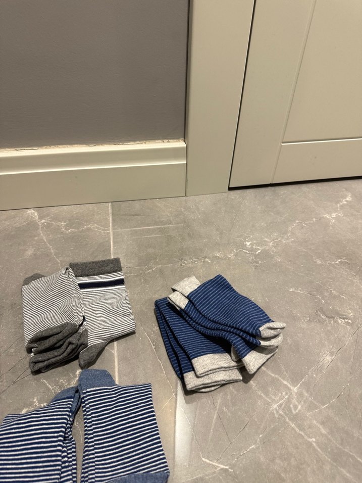 Çocuklar için Mavi ve Gri Çorap Seti - Görsel 3