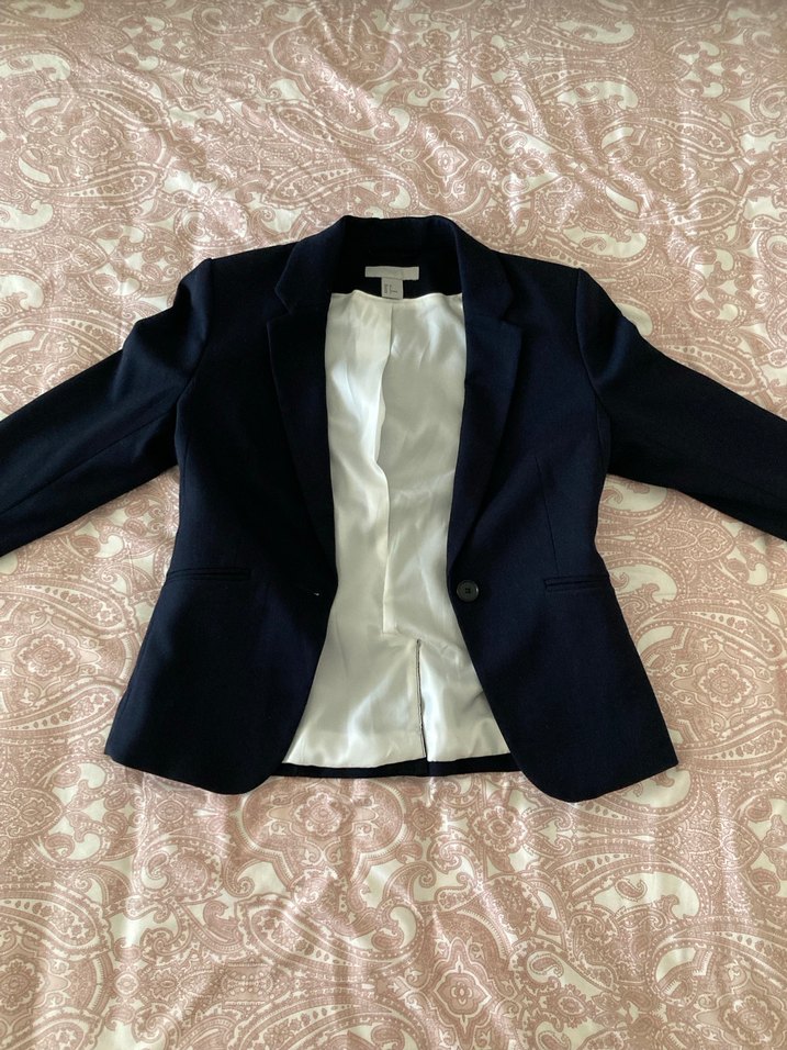 H&M Lacivert Blazer Ceket - Görsel 4