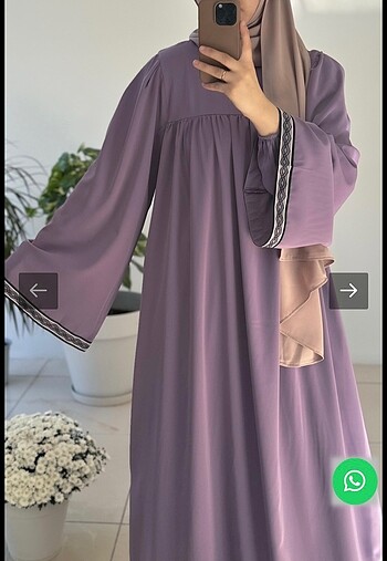 Diğer ANDE TESETTÜR ŞERİT KOL ABAYA ELBİSE LAVANTA RENGİ