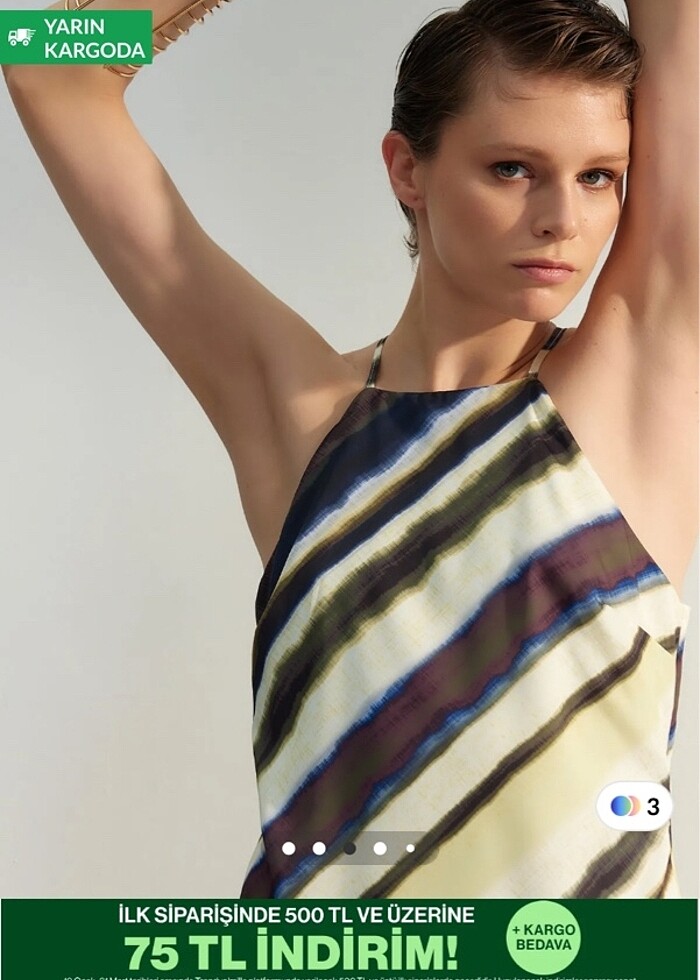 Trendyolmilla çok renkli kolsuz maxi astarlı elbise - Görsel 2