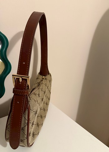 Mango monogram Kahverengi Deri Kadın Çanta - Görsel 3