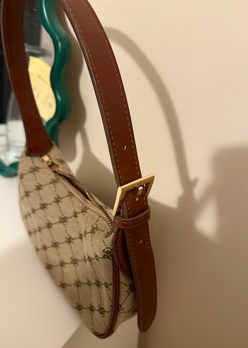 Mango monogram Kahverengi Deri Kadın Çanta - Görsel 2