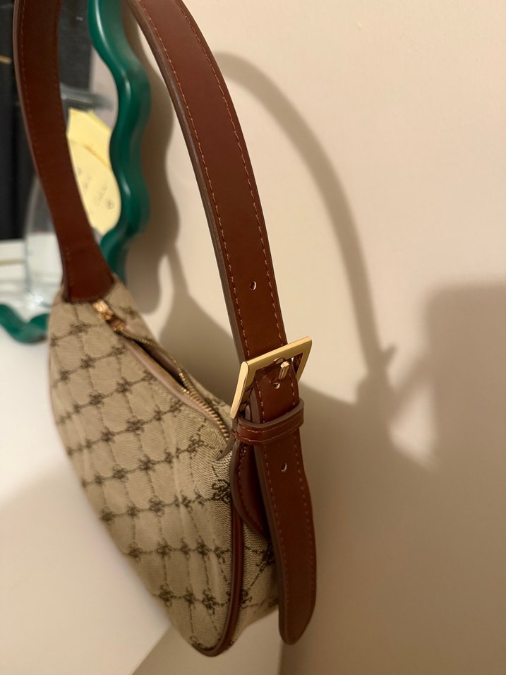 Mango monogram Kahverengi Deri Kadın Çanta - Görsel 2