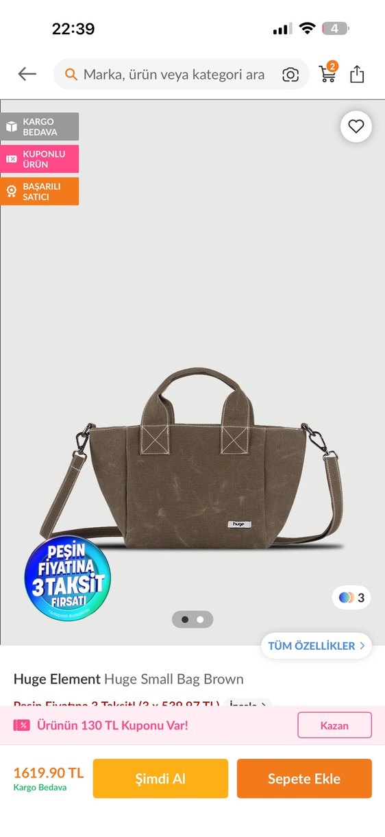 Kahverengi Minimalist Kadın Çanta huge element - Görsel 2