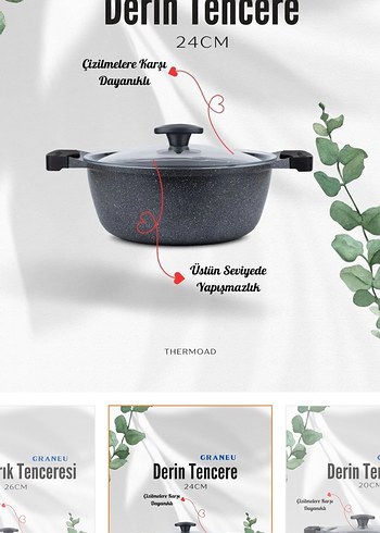 thermoad 7 Parça Gri Tencere Seti - Görsel 4