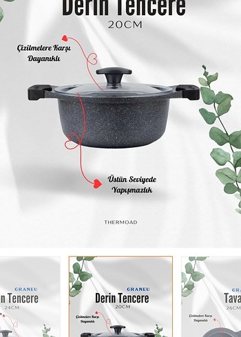 thermoad 7 Parça Gri Tencere Seti - Görsel 3