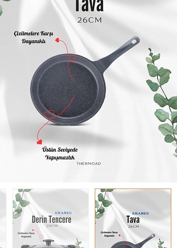 thermoad 7 Parça Gri Tencere Seti - Görsel 2