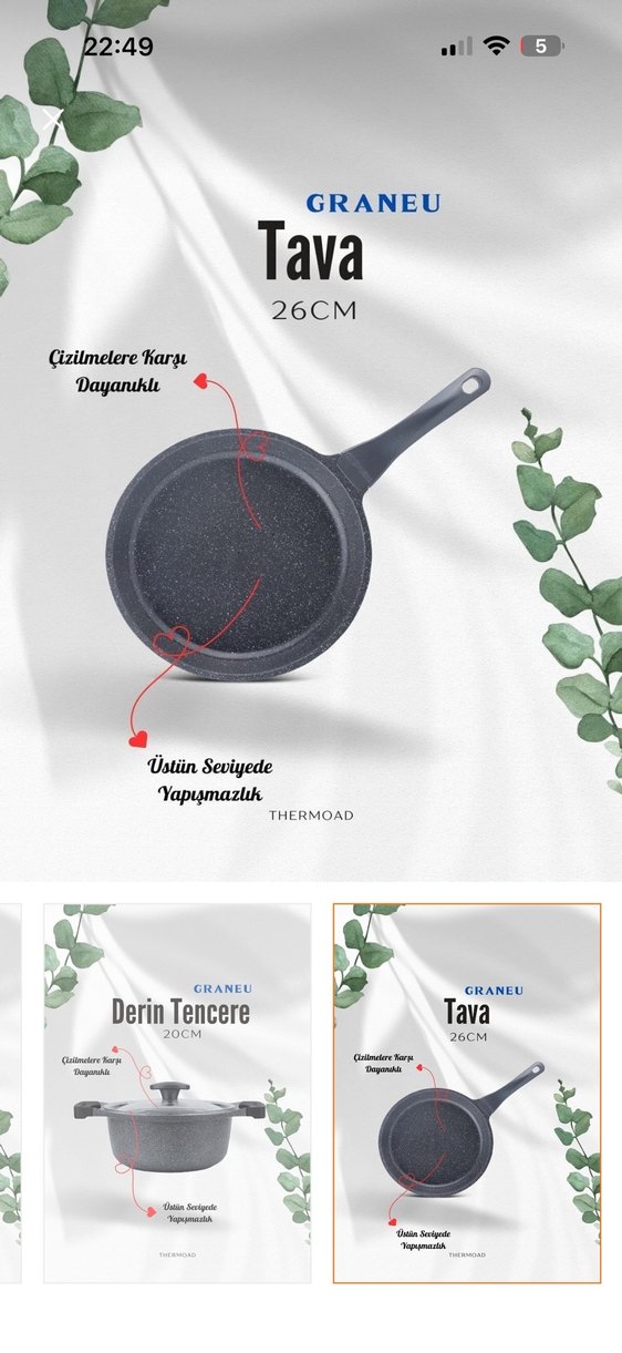 thermoad 7 Parça Gri Tencere Seti - Görsel 2