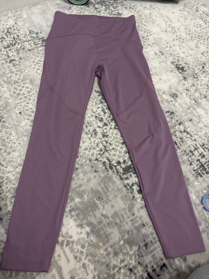 Mor, Fermuarlı, Normal Boy Kadın Tayt - Görsel 2