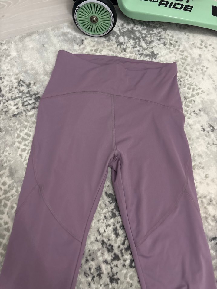 Mor, Fermuarlı, Normal Boy Kadın Tayt - Görsel 3