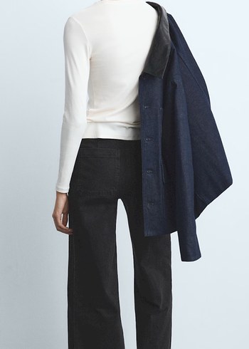 Siyah Regular Fit Midi Kadın Kot Pantolon - Görsel 2