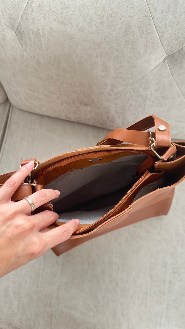 Zara Deri Omuz Çantası - Görsel 2