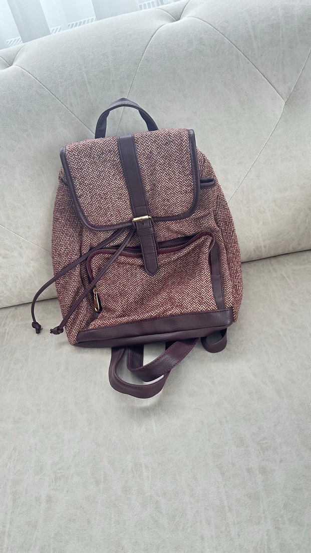 Bohem Tarzı Kahverengi Kadın Sırt Çantası - Görsel 2