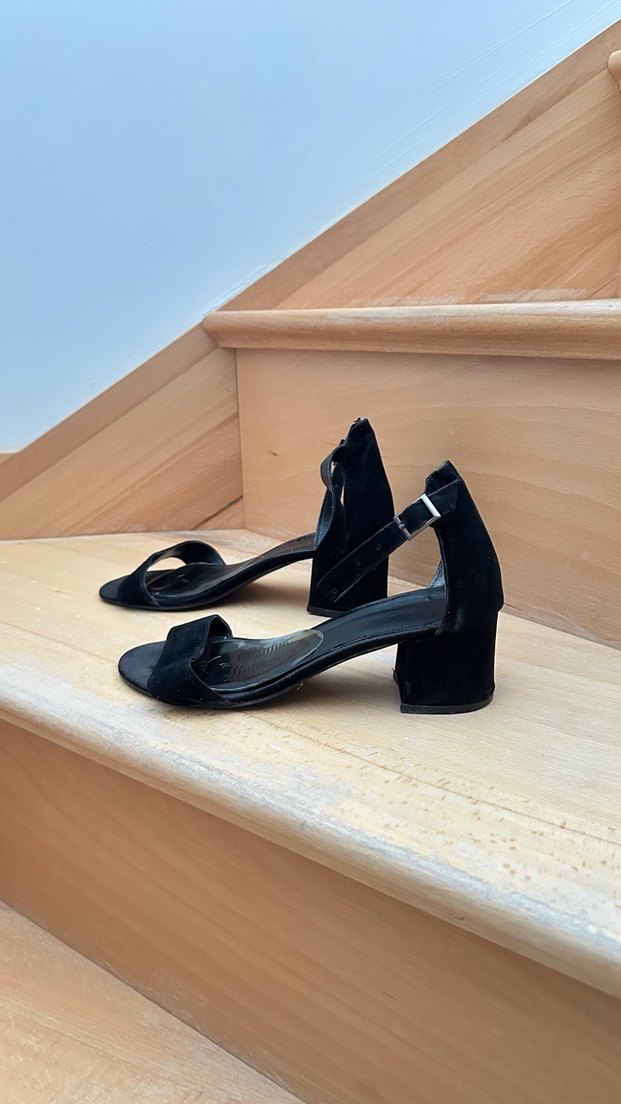 Klasik Siyah Tokalı Blok Topuklu Kadın Ayakkabı - Görsel 3