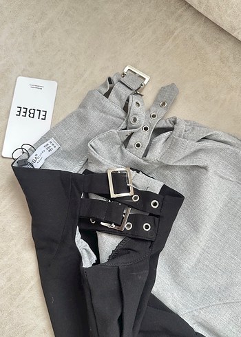 Gri Keten Kuşaklı Kadın Pantolon - Görsel 6