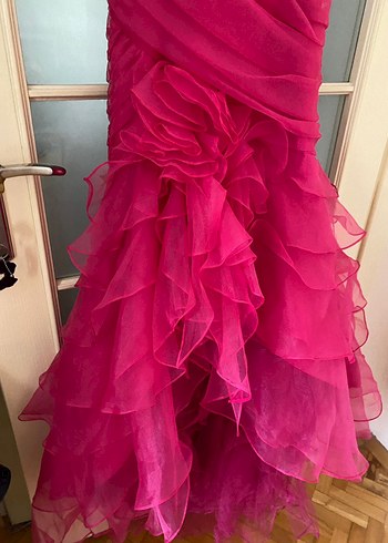 Fuşya Balık Model Abiye Elbise - Görsel 3