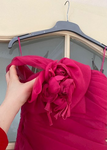 Fuşya Balık Model Abiye Elbise - Görsel 5