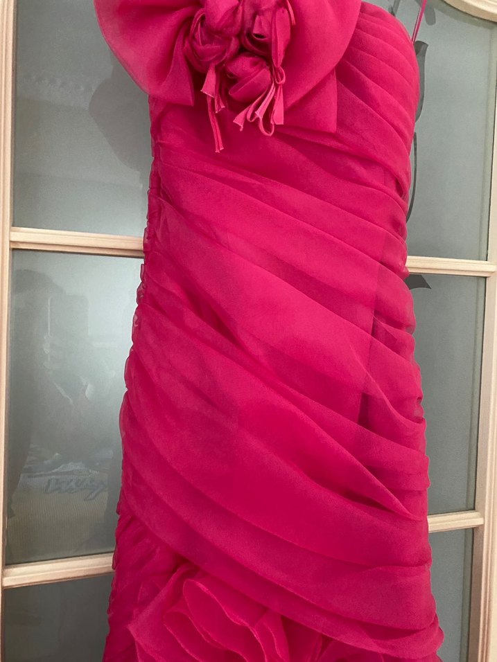 Fuşya Balık Model Abiye Elbise - Görsel 2