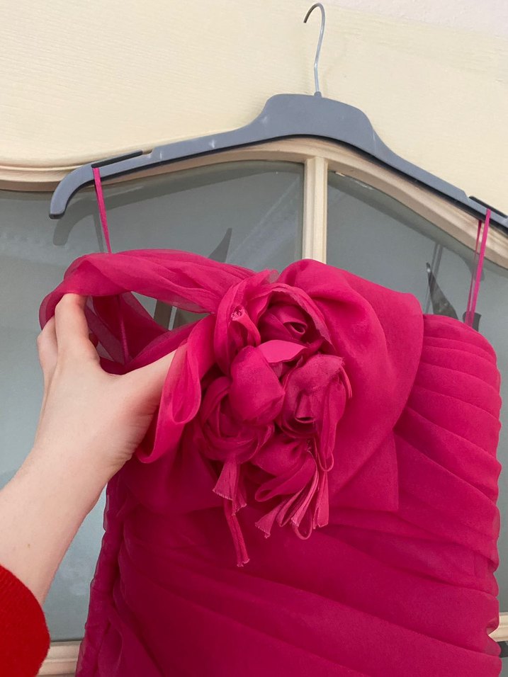 Fuşya Balık Model Abiye Elbise - Görsel 5