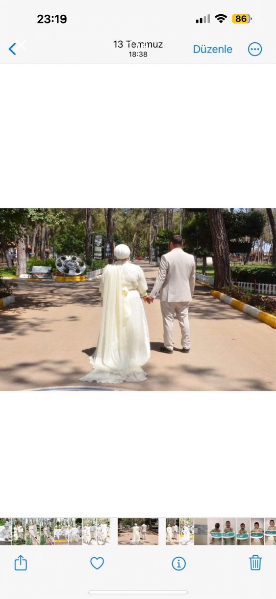 Tesettür Beyaz elbise - Görsel 2