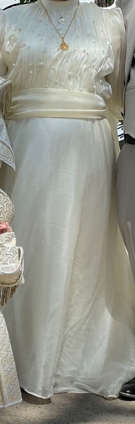 Tesettür Beyaz elbise - Görsel 3