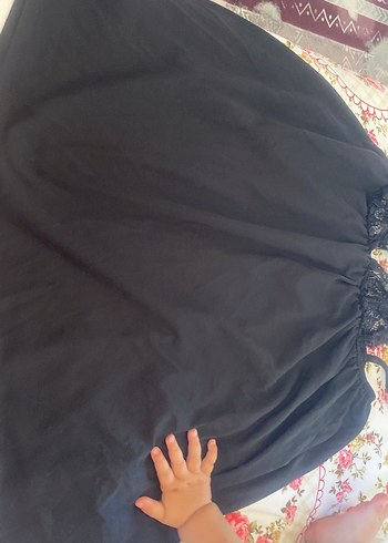 Siyah Drapeli Midi Eteği gecelık