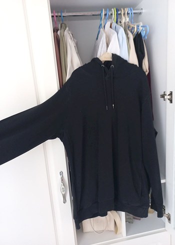 LC Waikiki Siyah Yüksek Yakalı Midi Sweatshirt