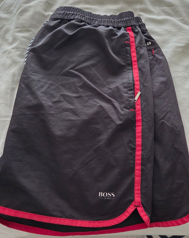 Siyah Erkek Midi Şort, Bel Detaylı, Rahat Kesim - Görsel 3