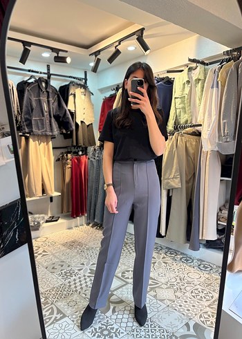 Gri Kumaş Pantolon - Rahat Kesim - Görsel 2