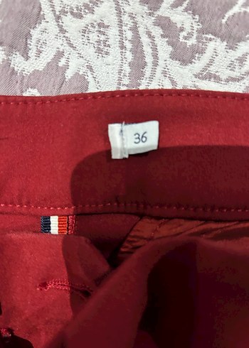 Bordo Kadın Kumaş Pantolon - Görsel 3