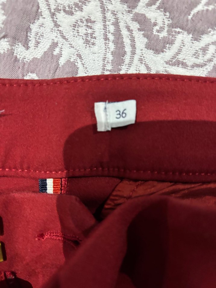 Bordo Kadın Kumaş Pantolon - Görsel 3