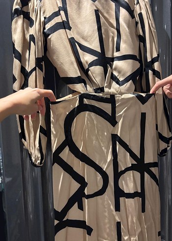 Uzun Desenli Kadın Elbise - Görsel 3