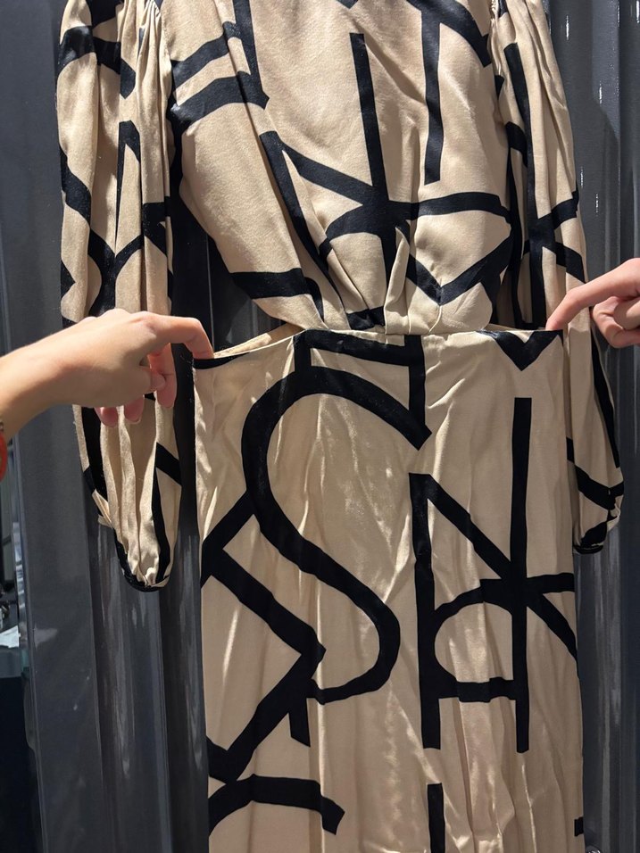 Uzun Desenli Kadın Elbise - Görsel 3