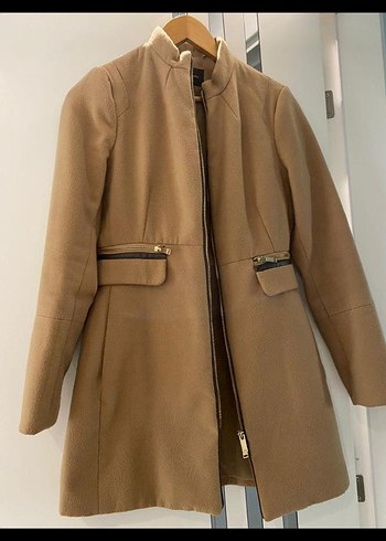 Bej Fermuarlı Kadın Kaban - Görsel 2